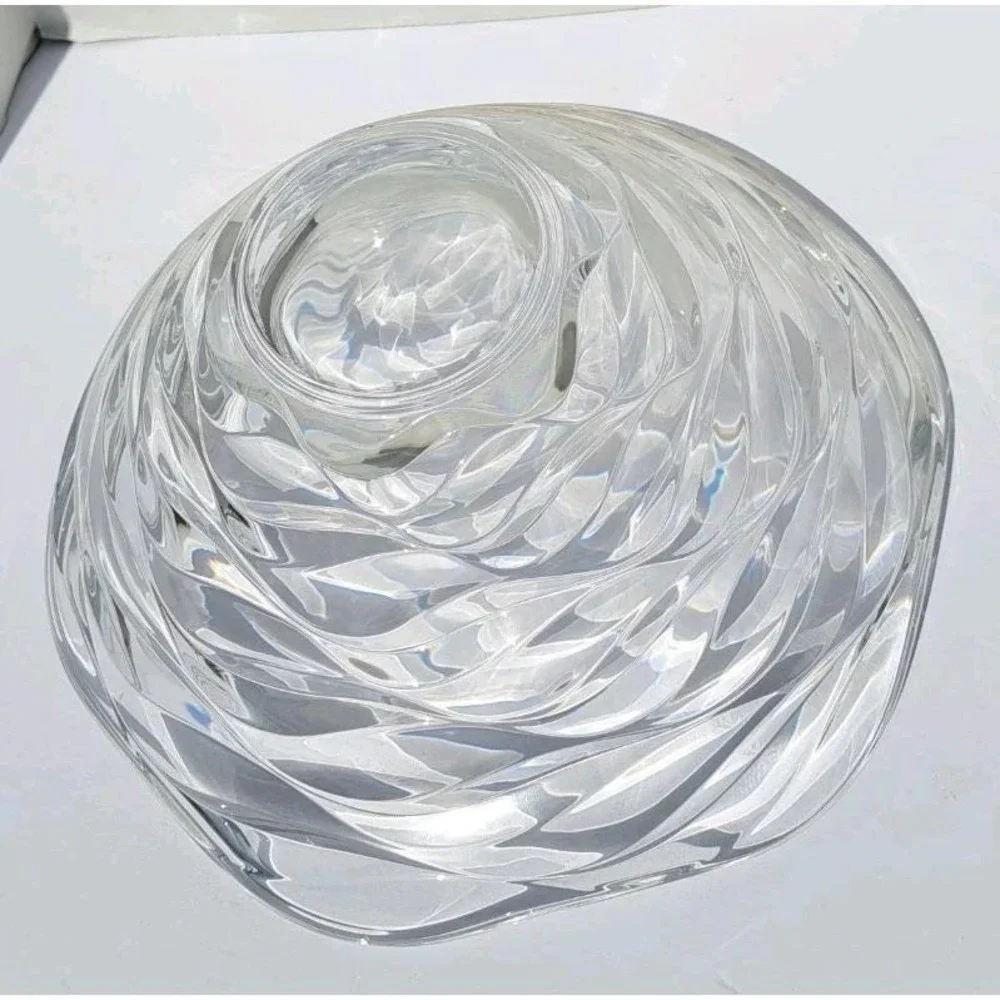 Vtg‎ NOS Noble Excellence  Bowl Clear 24% Lead Crystal Hand Blown Hand Cut. 11